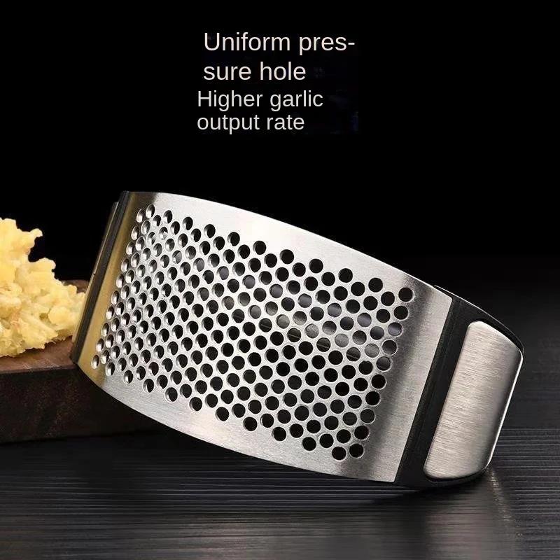 Stainless Steel Garlic Press Manual Garlic Pliers Garlic Cutting Tools Scimitar Fruit Vegetables Cooking Kitchen Gadgets Dining