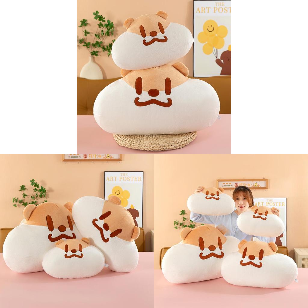 Milk Tea Mouse Plush Pillow With Short Velvet Material For Girls Bed Decor