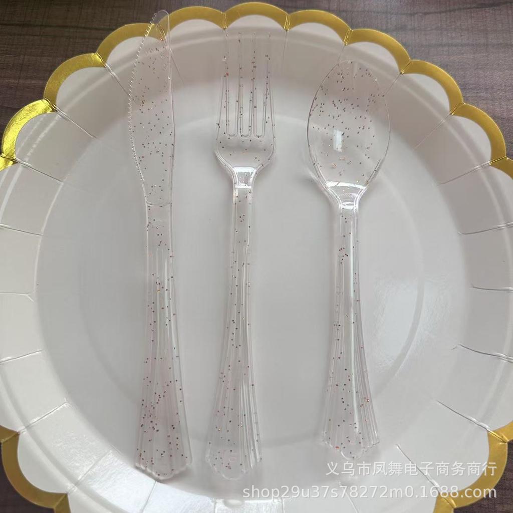 Fluorescent Green Green Pink Dovetail Knife And Fork Spoon Family Banquet Supplies Colored Tableware Western Food Fruit Knife And Fork