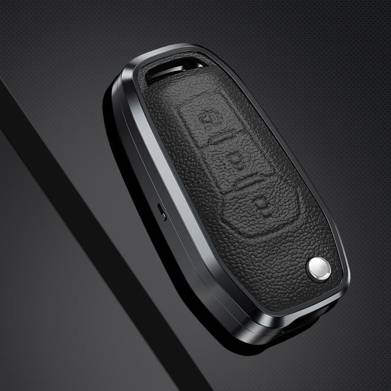 Ford Schlüsselhülle: Edge, Focus, Mondeo Echtleder & Metall Schlüsselanhänger