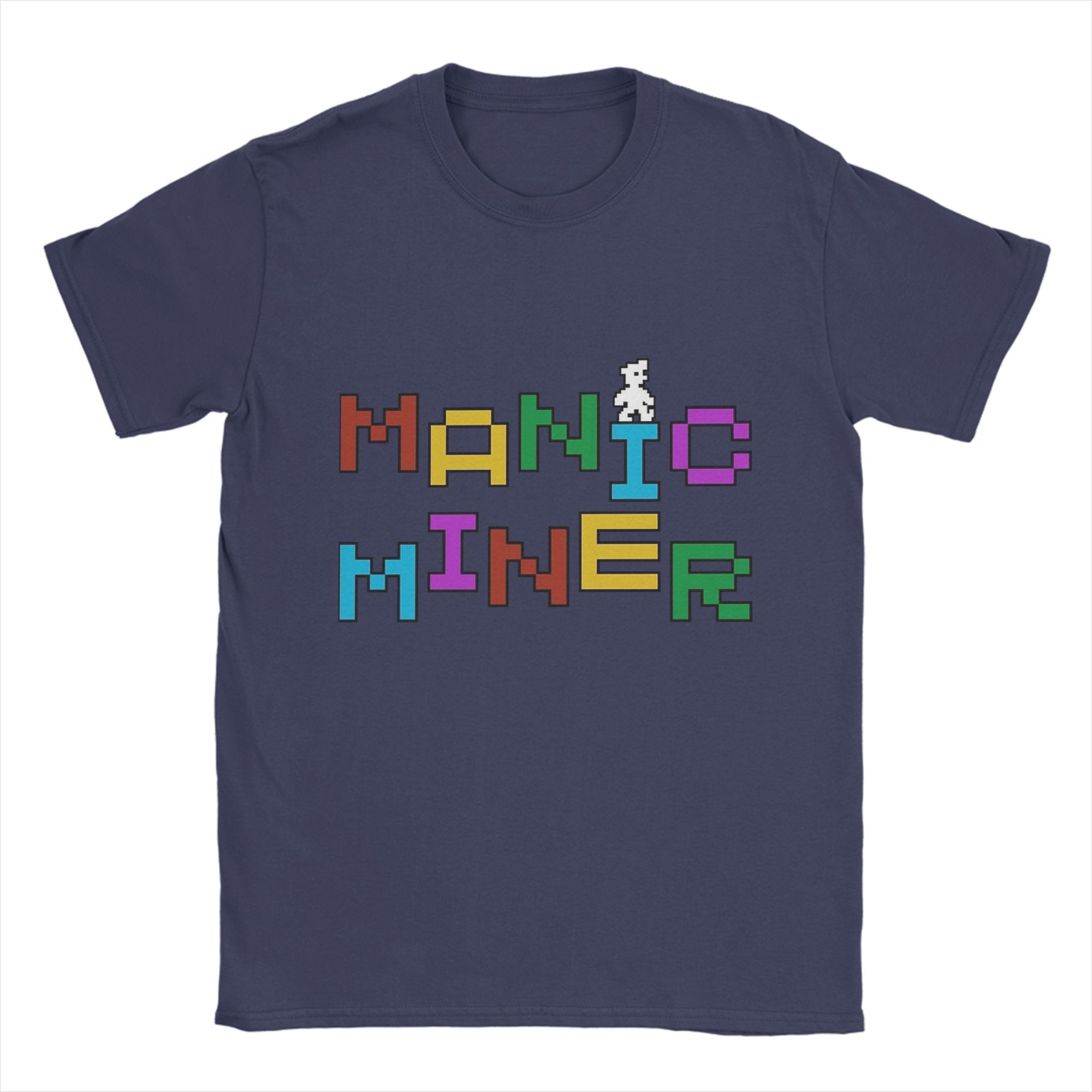 

Manic Miner T Shirt Summer Retro Game Hip Hop T-Shirts Man Pure Cotton Crew Neck Plus Size Clothing Short Sleeve Basic Tops 4XL