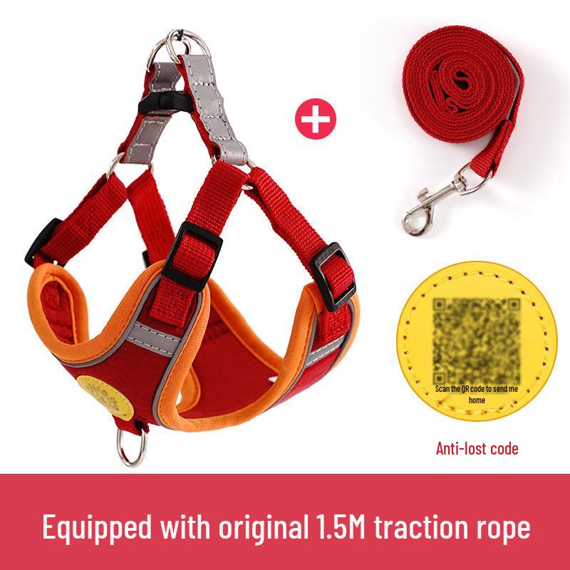 Breathable Mesh Dog Leash & Harness - Vest Style, Anti-Lost, Small/Medium Dogs