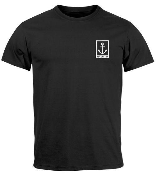 Men's T-Shirt Anchor Motif Chest Batch Logo Fashion Streetstyle Neverless®-