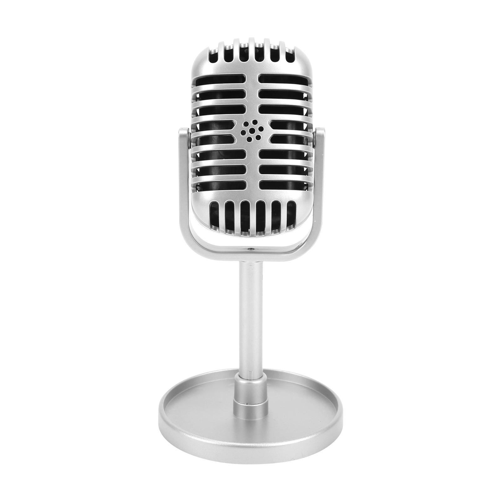

Classic Prop Microphone for Filming Dance Shows Practice Using Microphone Props Film Silver серебряный