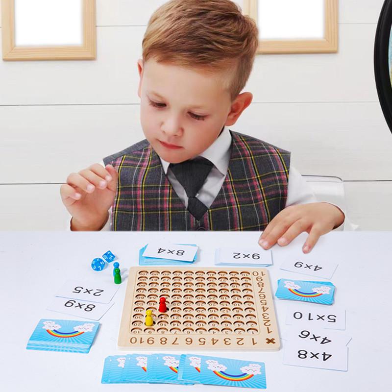 Childrens Math Learning Tool Wooden Multiplication Board For Homeschooling