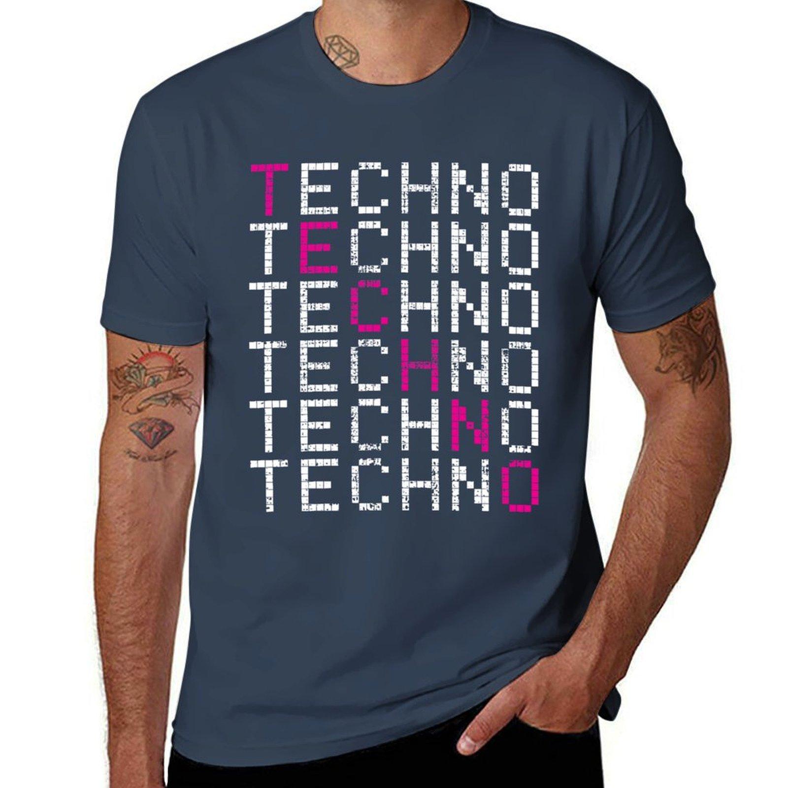 Techno Tshirt Soft Basic Cotton Short Sleeve Tee S