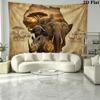 Afrikanische Tiere Wandteppich Ästhetischer Wandbehang Bedruckter Stoffdecke Dekorative Wandteppiche für Schlafzimmer Wohnzimmer Heimdekoration