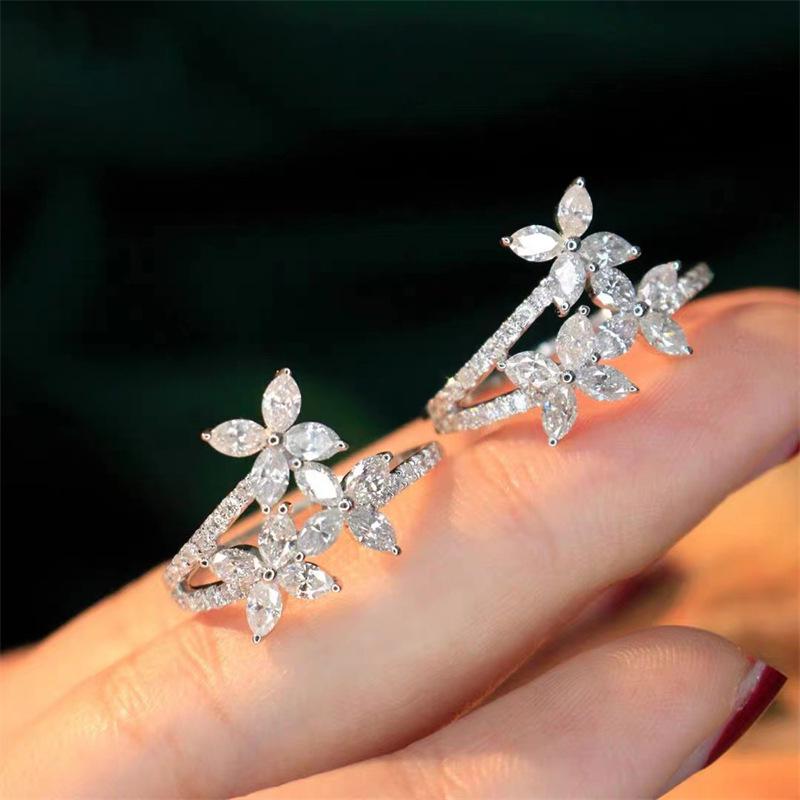 Elegant Women s Adjustable Floral Ring - Light Luxury Design Open Adjustable
