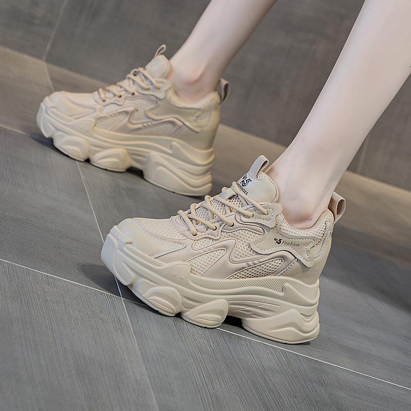 Spring and summer new inner height increase cm dad shoes women's thick-soled versatile casual sports little white shoes