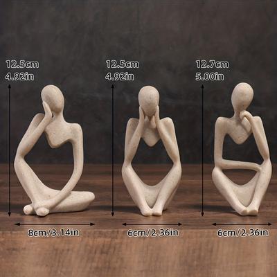 Minimalist Human Contemplation Sculpture Figurine - High Quality Decorative Art Piece with Excellent Value