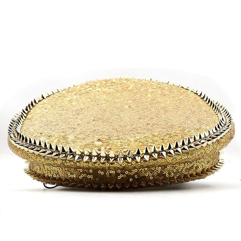 Damen Herren Party Paillettenhut Kapitänsmütze Militär Festival Glitzer Strass