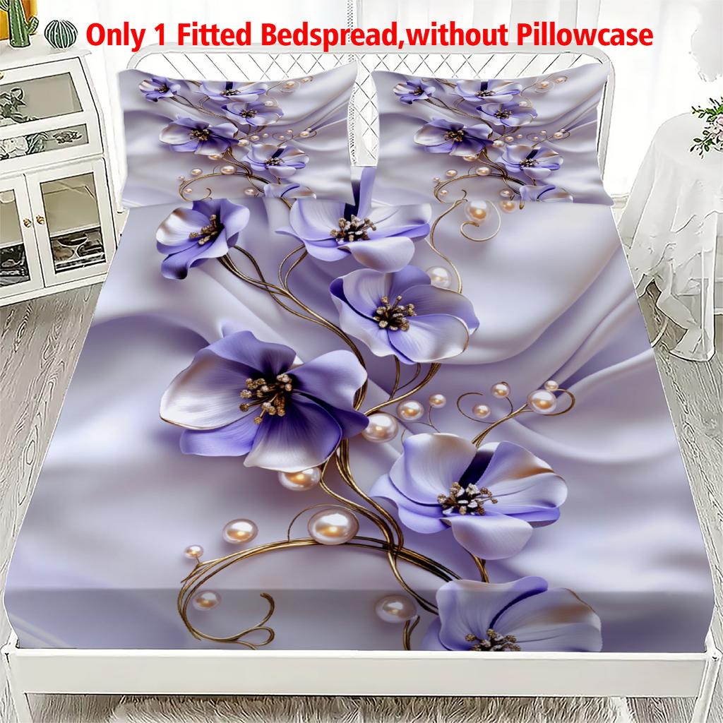 1pc Rose Heart Fitted Sheet 100% Polyester Durable Bed Sheet NO Pillowcases for Adults Home Bedroom Decor Boys Birthday Gift