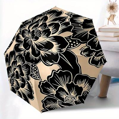 1pc Floral Pattern Automatic Open/close, All-Season Portable Folding Umbrella for Friends, Travel, Everyday, Events  Yy250812142