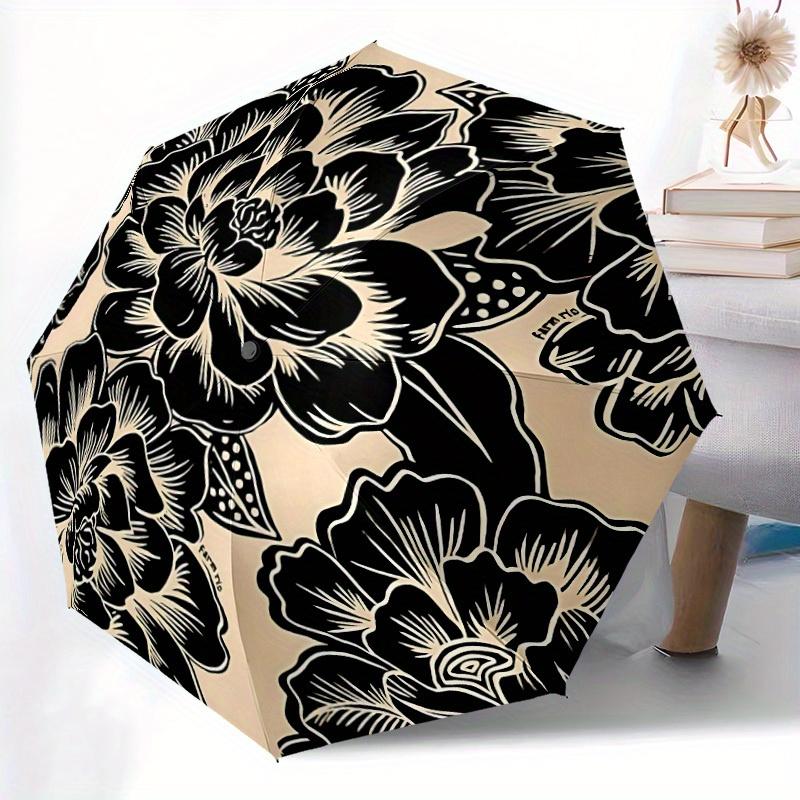 1pc Floral Pattern Automatic Open/close, All-Season Portable Folding Umbrella for Friends, Travel, Everyday, Events  Yy250812142