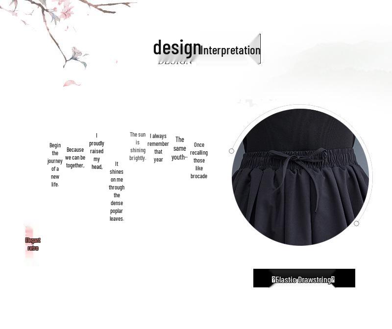 2024 Spring High Waist Slimming Elastic Tie Lantern Midi Skirt
