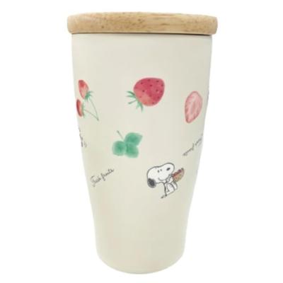 Marimo Craft Tumbler with Wooden Lid Strawberry SN 80×H142mm SPIK-245
