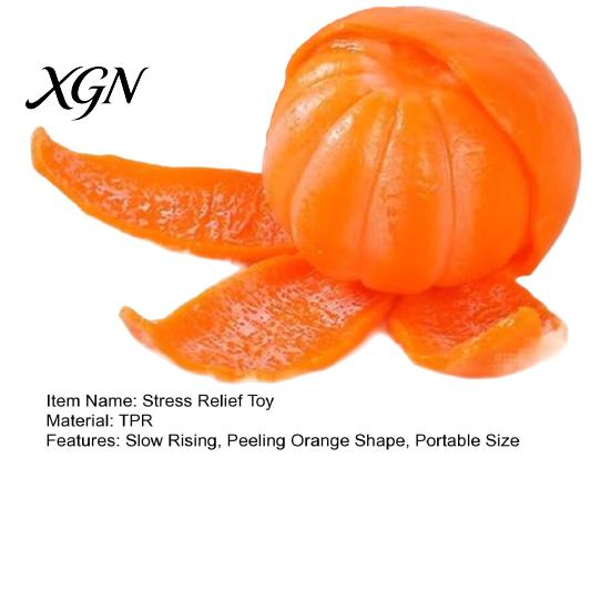 Portable Stress Reliever Relief Peeling Orange Toy Slow Rising Squeeze Management Tool Ball Anti-anxiety Simulation Fruit Sensory Fidget