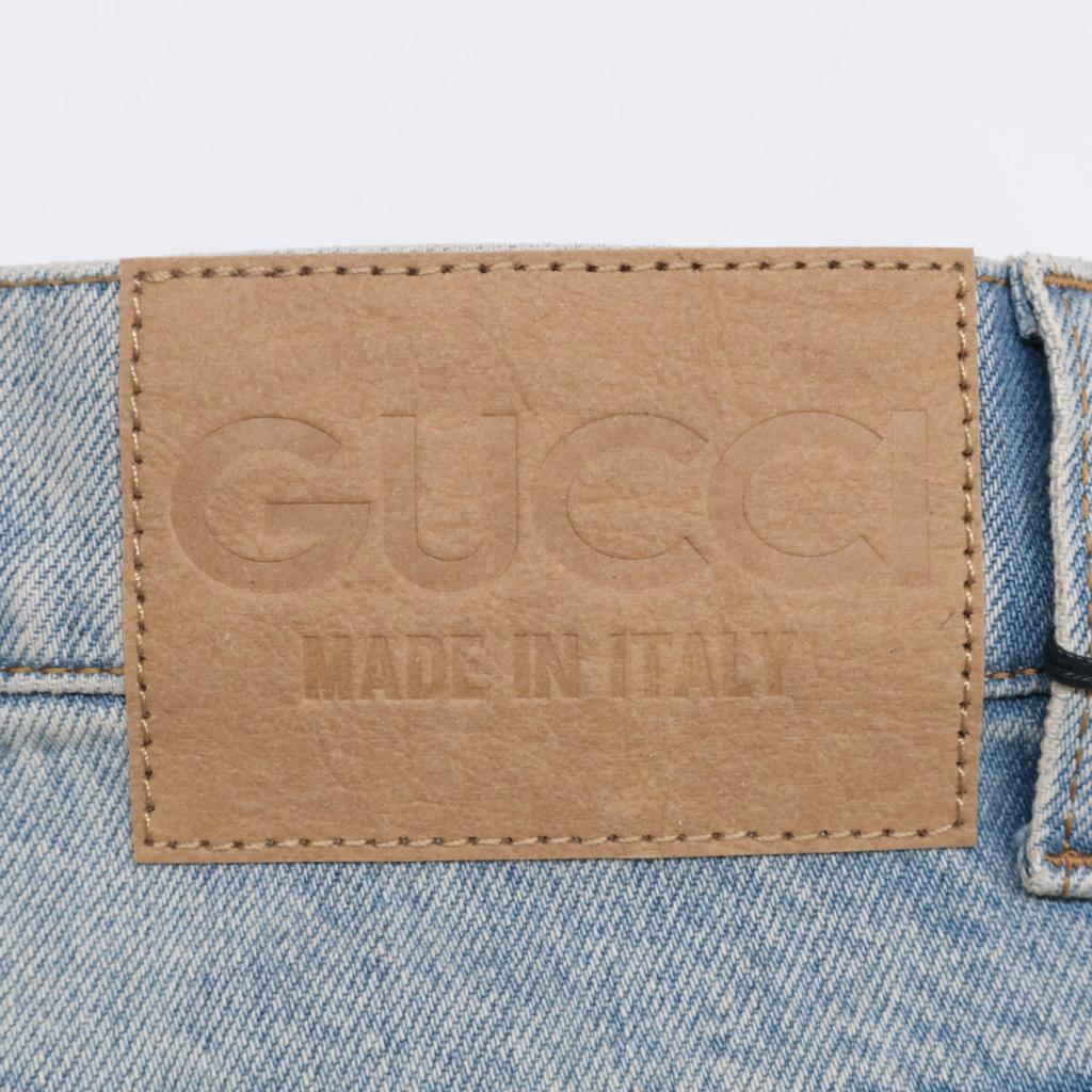 GUCCI [/Domestic genuine] 774078 Turn-Up Washed Zip Fly Denim Pants/ Bottoms 28 Light blueUsed