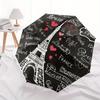 Parisian Romance: Eiffel Tower Chalkboard Art PrintUmbrella, Portable 3-Fold Umbrella for Men & Women,Christmas Gift ES217