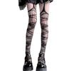 Fishnet Stocking Hollow Out Lace Stockings Pantyhose Vertical Stripes Lolita Sling Socks Cosplay Costume Accessories