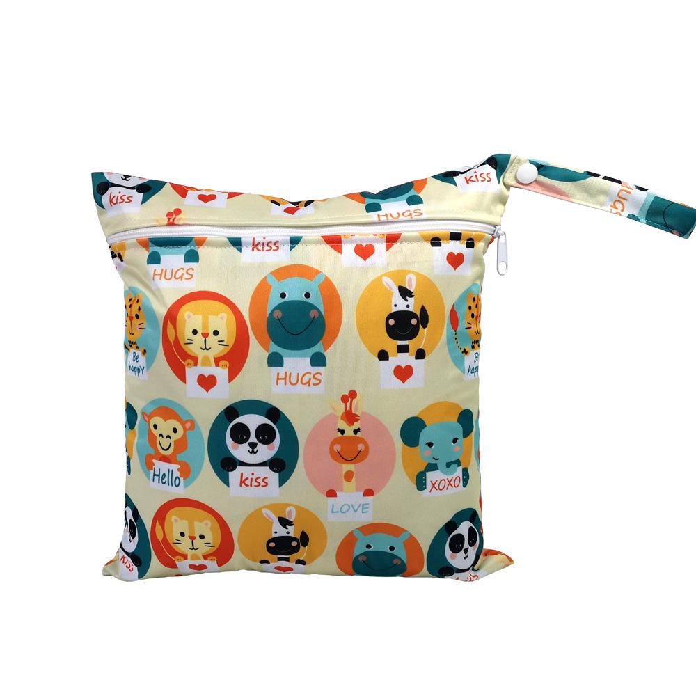 SGS Certified Baby Diaper Bag - Cartoon Pattern, Washable, Wet/Dry Storage
