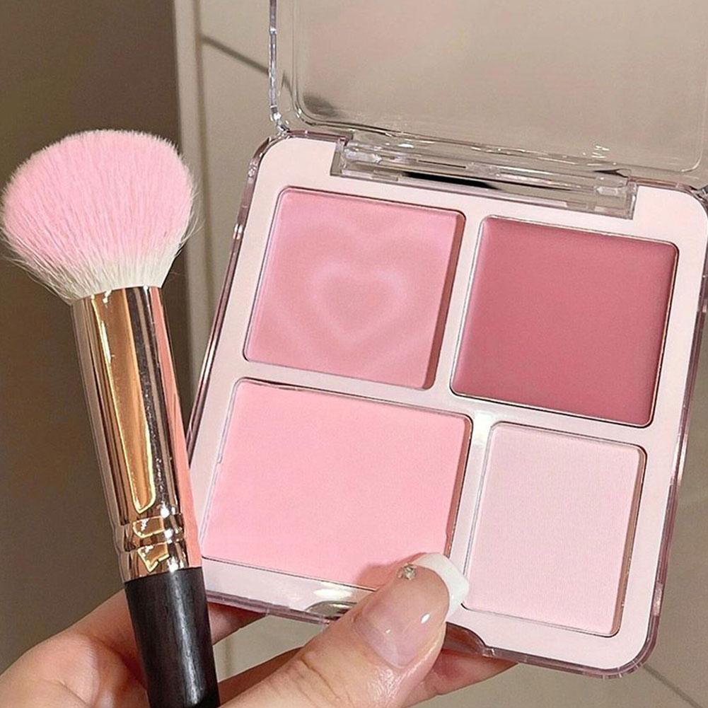 1pcs Korean Style Blush Highlighter Palette Four Color Matte Sculpting Shrinking Expanding Makeup Contouring Powder Compact