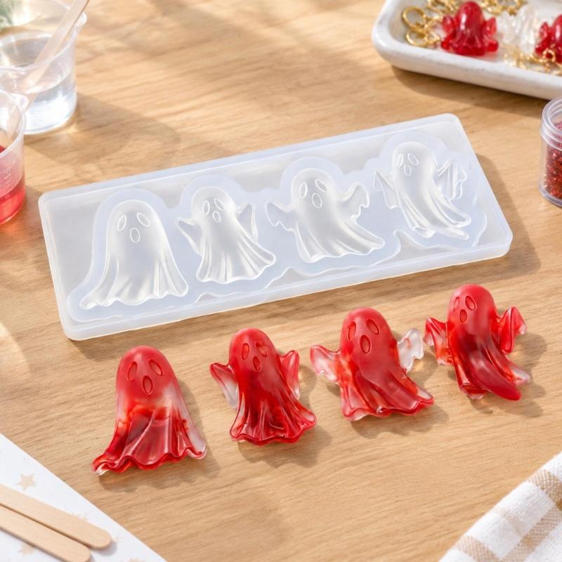 Halloween Resin Mold with Separate Cavities for Casting Pendants, Keychains, Magnets, and Themed Decorations in One Pour