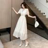 Heavy Industry Embroidery New National Style Dress Women's Summer Design Sense French Gentle Wind Temperament Waist V-Neck Long Dress
