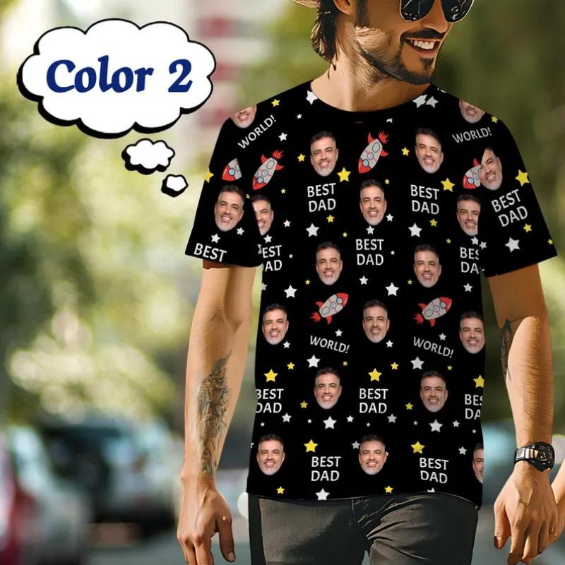 T-shirt Personalizzate con Volto per Uomo Stampa Integrale Personalizzata Fai da Te Foto Volto T-shirt Personalizzata Manica Corta Girocollo Maglietta