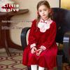 Little Naive Girls' Chinese-Style Sequined Velvet Winter Dress