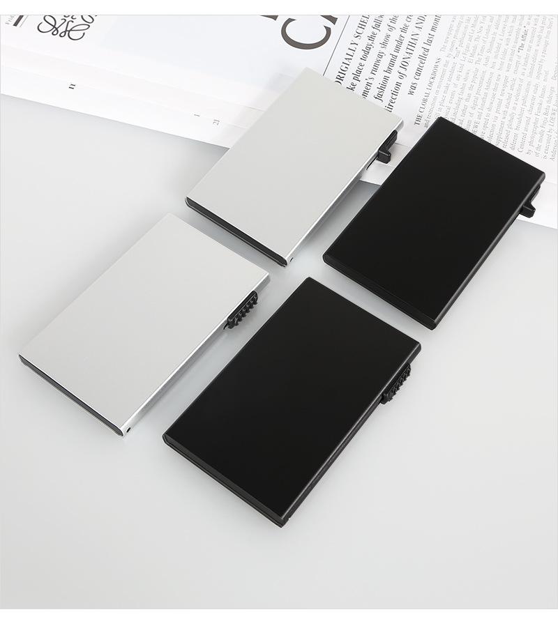 Metal Automatic Pop-up Card Bag, Male and Female Card Cover, Anti-theft Brush Clip, Anti-degaussing Box, Exquisite and Simple Ultra-thin Card Box.