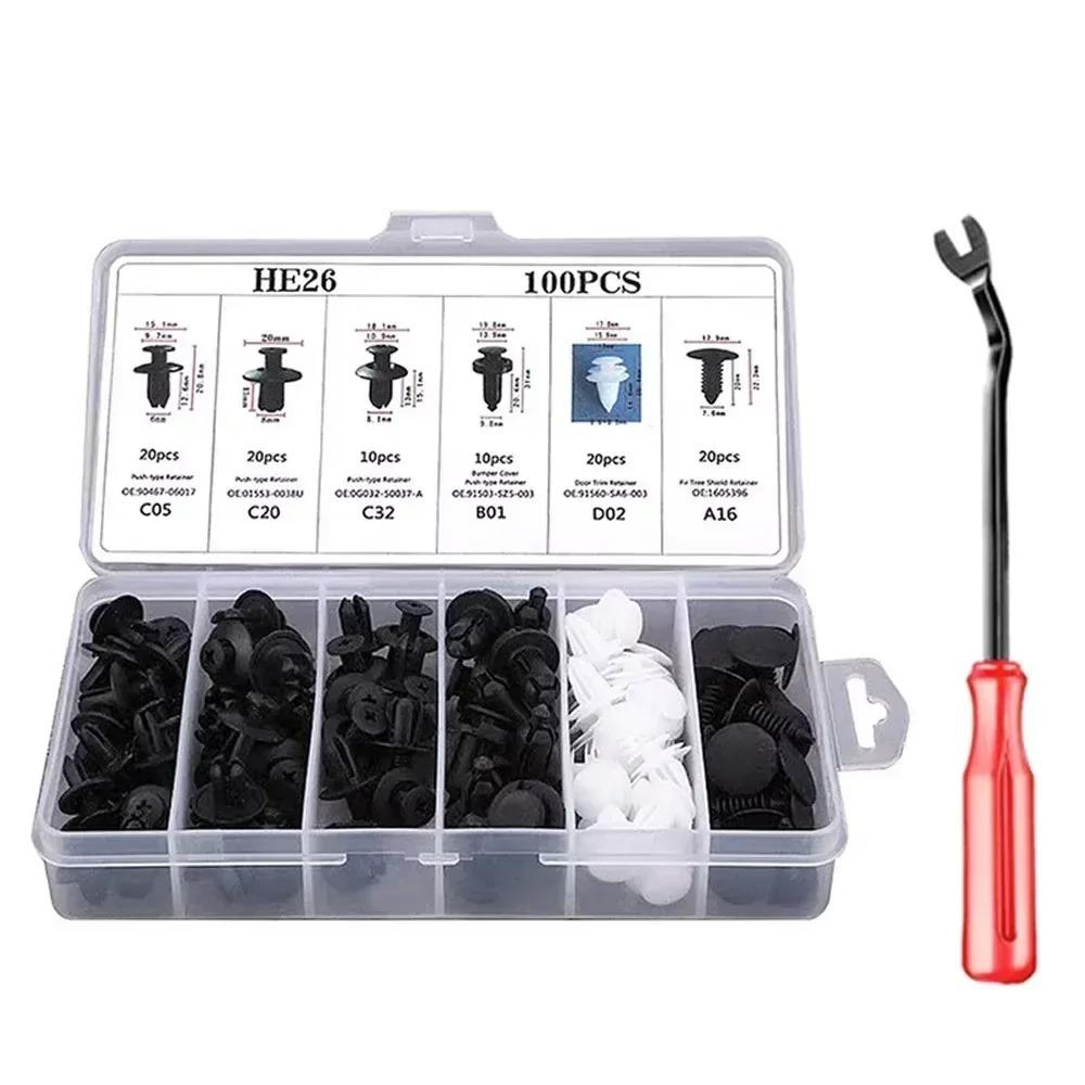 50-100PCS Car Fastener Clips Auto Retainers Kit Multi-Size for Fender Bumper Door Panel Trim