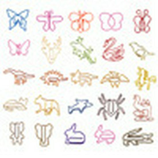 Creative Random Color Plastic Paper Clips, Multiple Shapes, 30 Bags Mixed Random Styles