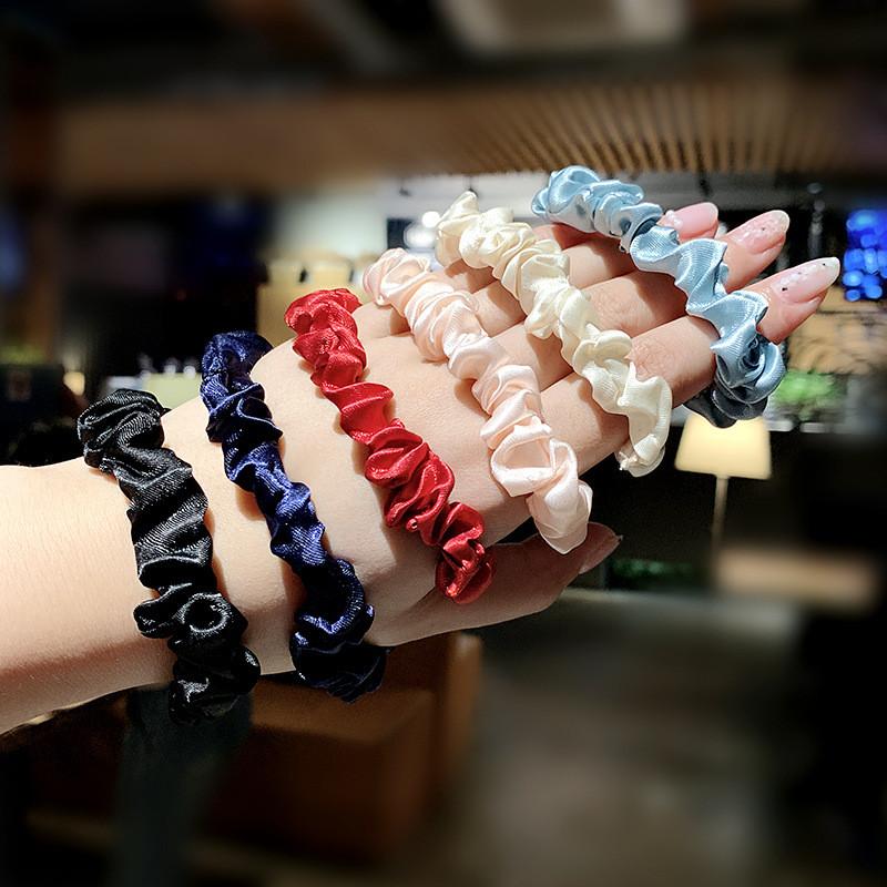 6pcs Simple Solid Elastics Hair Ties for Women Thick Hair Soft No hurt Hair Ponytail Holder Hair Rope Hair Accessories