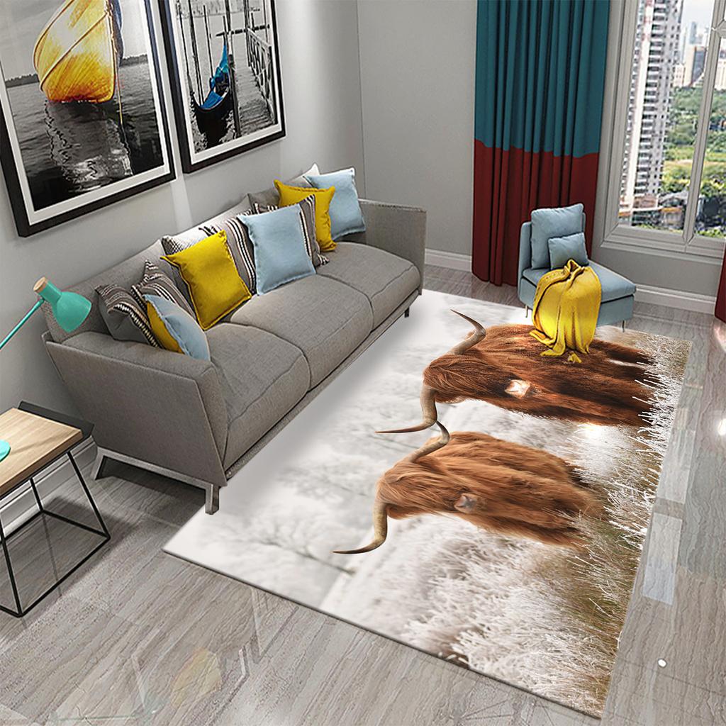 Yoga Mat Bedroom Living Room Decorative Door Mat Cute Cow Rug Farm Animal Rectangular Rug