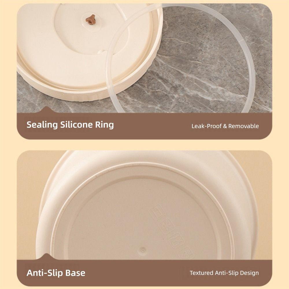 304 Stainless Steel Heat Preservation Lunch Box Round Cat Ear Handle Microwavable Bento Box 450ml/600ml Sealed Storage Box