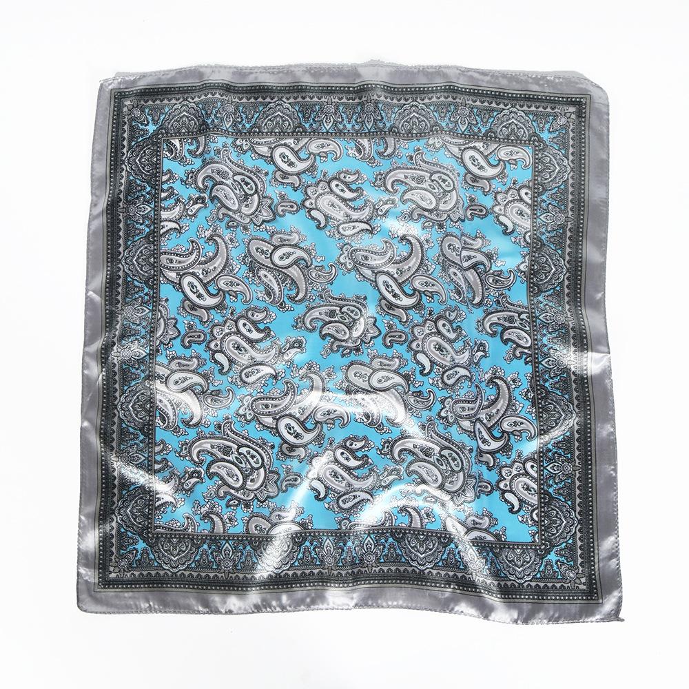 Professional Suit Silk Scarf 60Cm Satin Imitation Silk Small Square Scarf Retro Cashew Print Silk Scarf Women