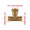 1/2" Außengewinde/Innengewinde Sechskant Messing Verbinder 304 Edelstahl T-Stück Winkel Gerade Adapter Gartenbewässerung Wasserhahn Kupplung