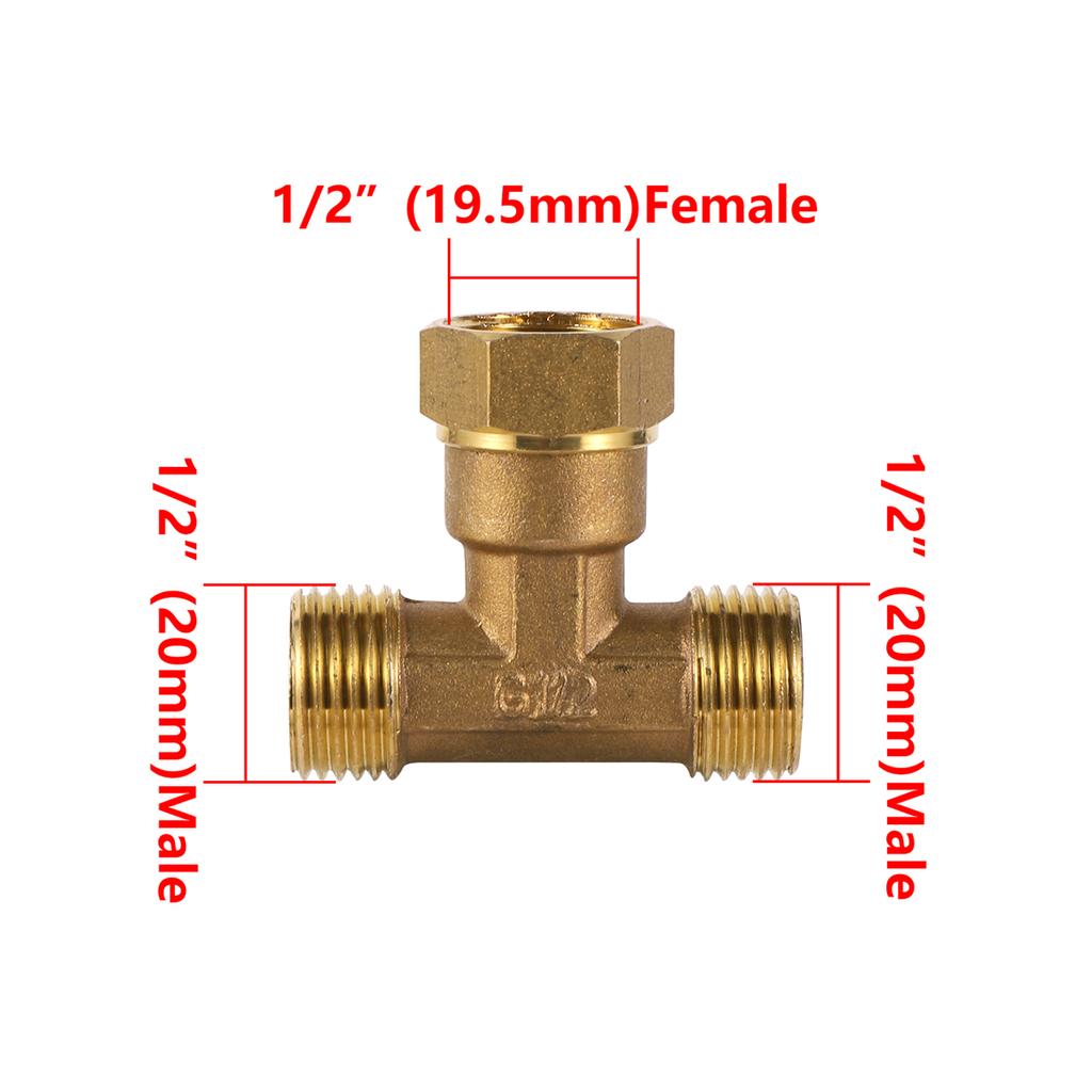 1/2" Außengewinde/Innengewinde Sechskant Messing Verbinder 304 Edelstahl T-Stück Winkel Gerade Adapter Gartenbewässerung Wasserhahn Kupplung