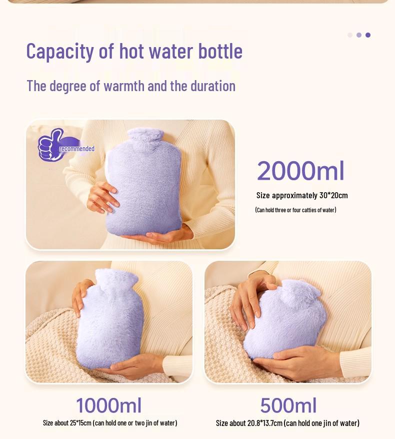 Plush Imitation Rabbit Fur Hot Water Bottle: Hand, Foot, and Bed Warmer