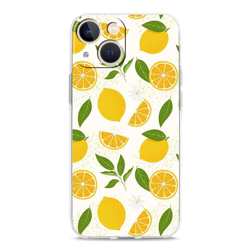 Fruit lemon Phone Case For iPhone 11 Cases iPhone 15 12 13 14 16 Pro Max X XR XS 14 15 Plus 16Pro iPhone16 Clear Cover