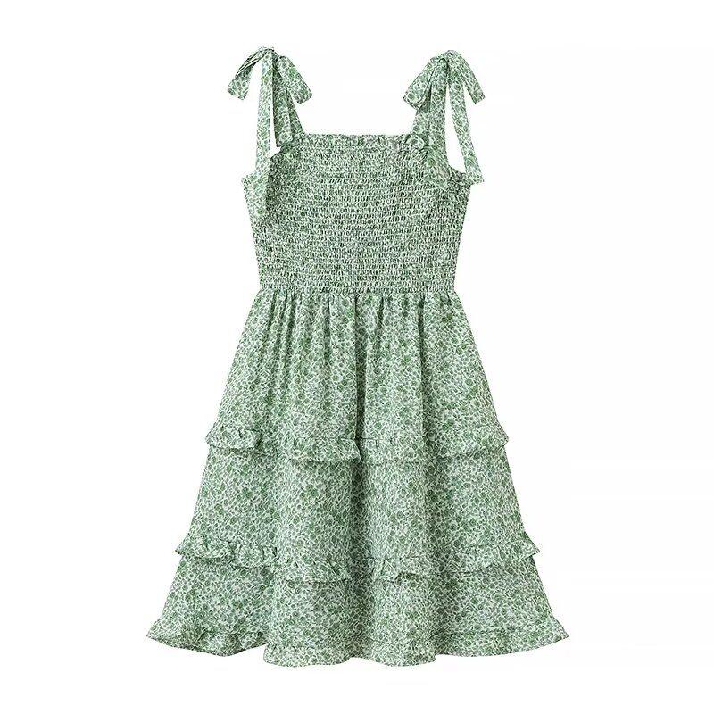 Kaslead New Arrival Women's Clothing Fashion Style Fashion Casual Minimalist Laminated Floral Short Dress