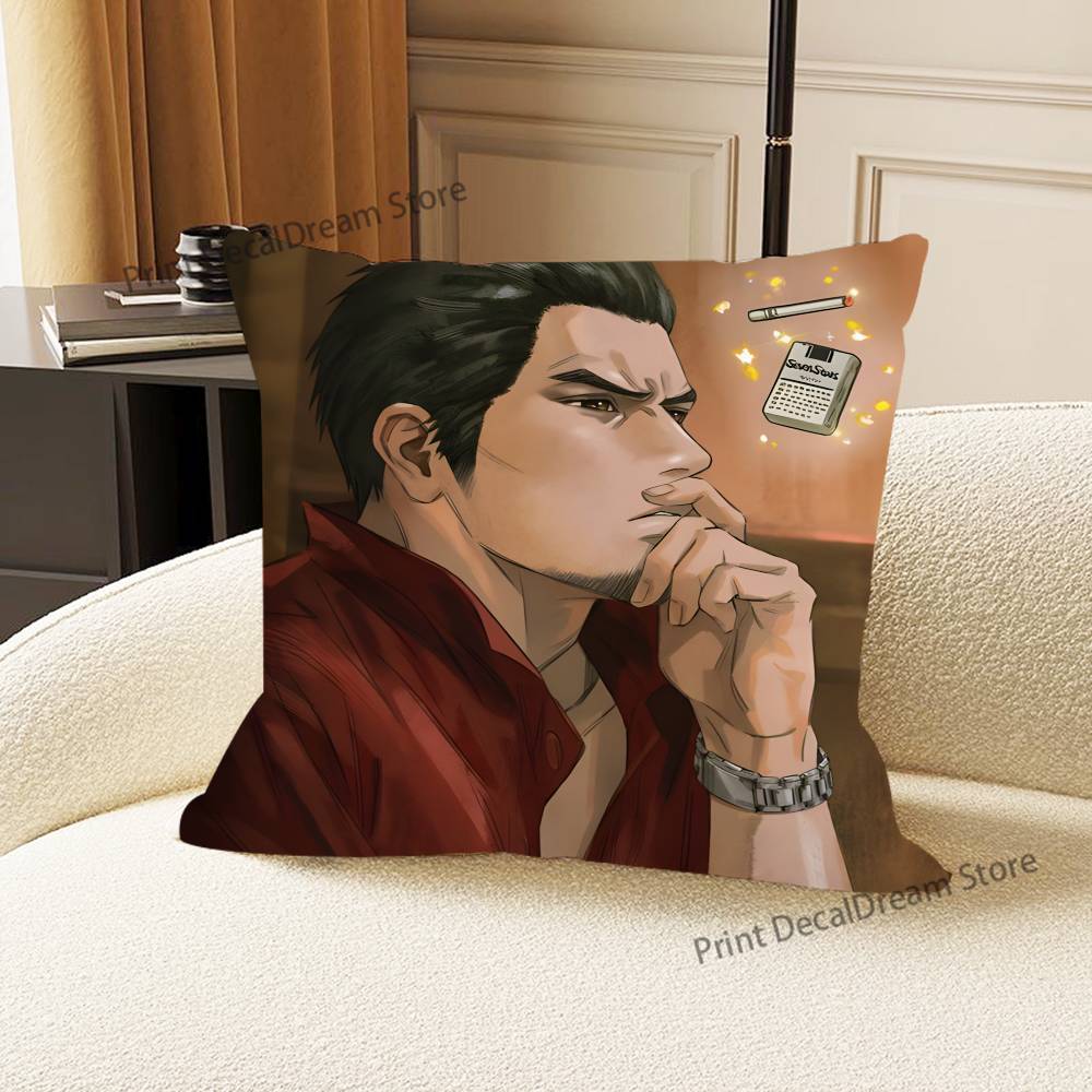 Japanese Game Y-Yakuza K-Kiryu Dragon Pillow Case For Sofa Decor Office Room Printing Cushion Cover Decorations and Protector