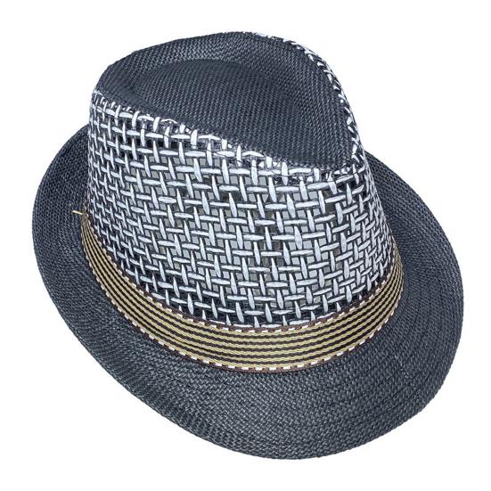 Męski kapelusz jazzowy Hollow Out Oddychająca ochrona przed słońcem Anty-UV Vintage Kontrastowy kolor Składany zwinięty