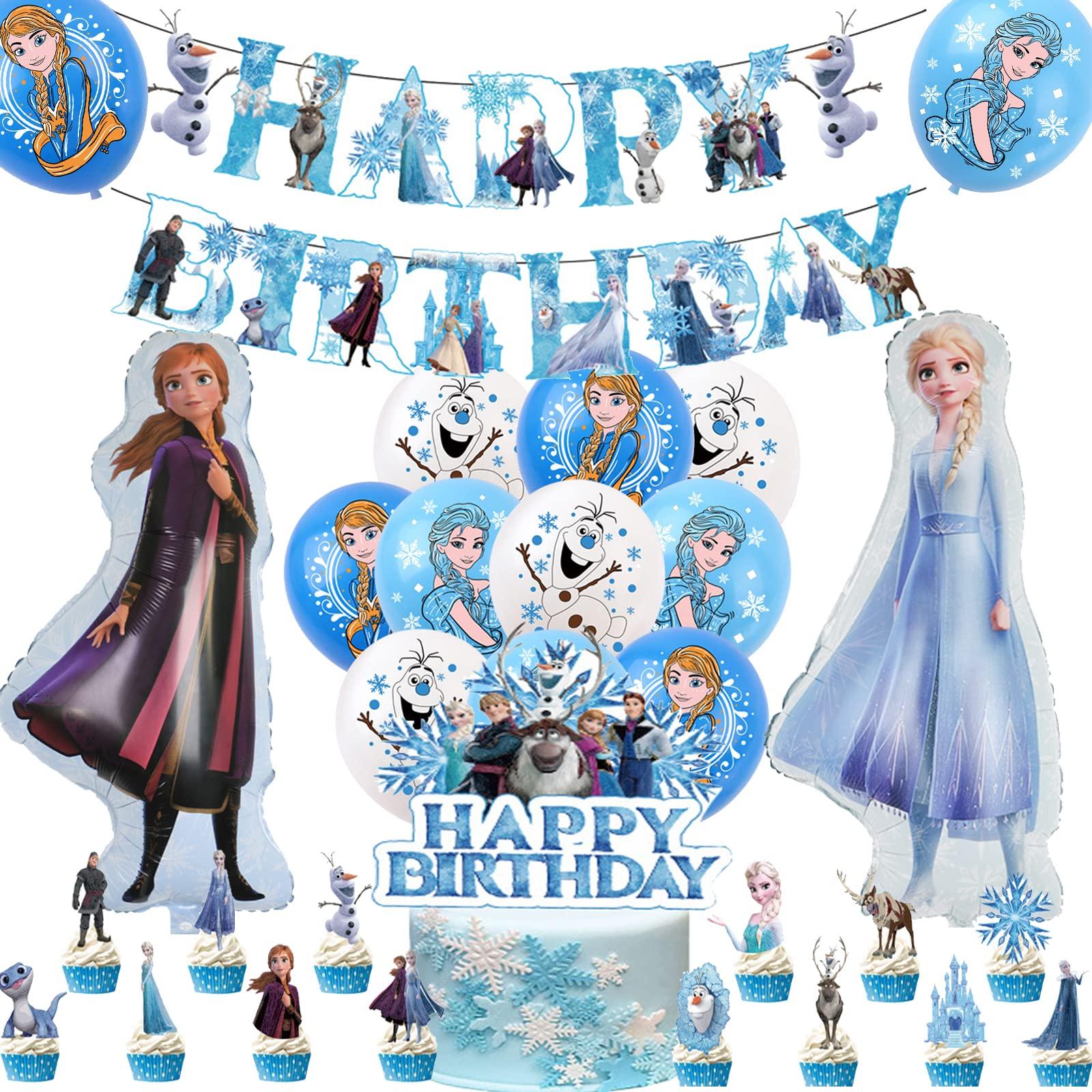 

[BAIYAO] Frozen Birthday Decorations, Frozen Elsa Girl s Birthday Decorations, Princess Daughter Balloons, Birthday Balloons, Happy Decorations,