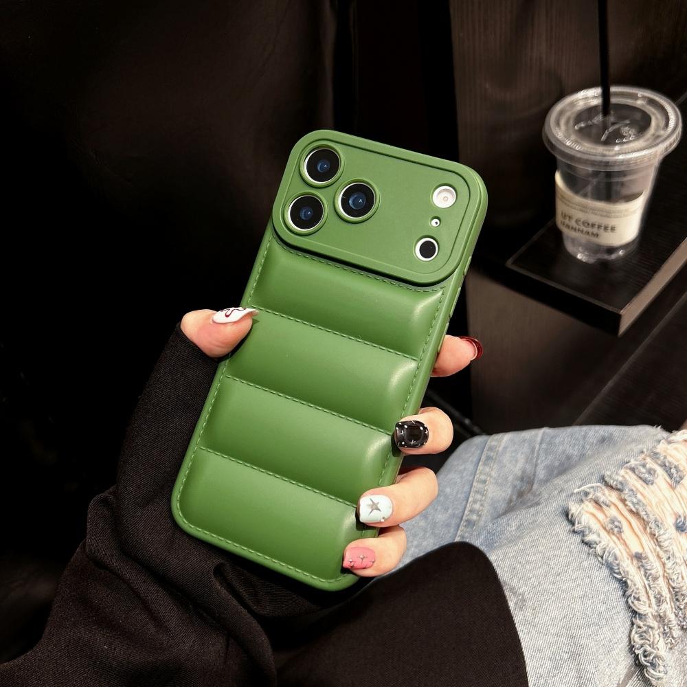 

Luxury Down Jacket TPU Buffer Case For iPhone 17 Air 16 15 Plus 14 13 12 11 X Pro Max 17ProMax Winter Colorful Soft Puffer Cover iPhone17