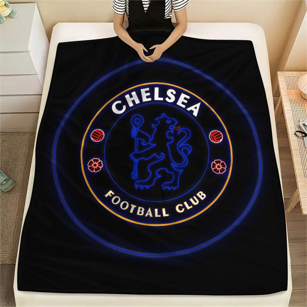 Chelsea bedekte Flanelldecke, weicher Überwurf für Schlafzimmer Sofa, waschbar, Fußballfanartikel, tolles Geschenk.