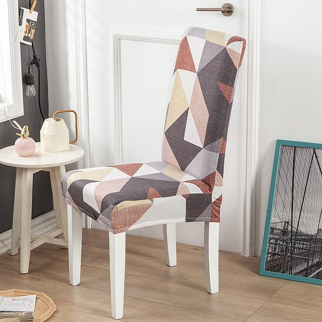 1 2 4 6pcs Print Chair Protector Spandex Chair Covers For Wedding Dining Room Office Use Banquet Housse De Chaise Seat Cover
