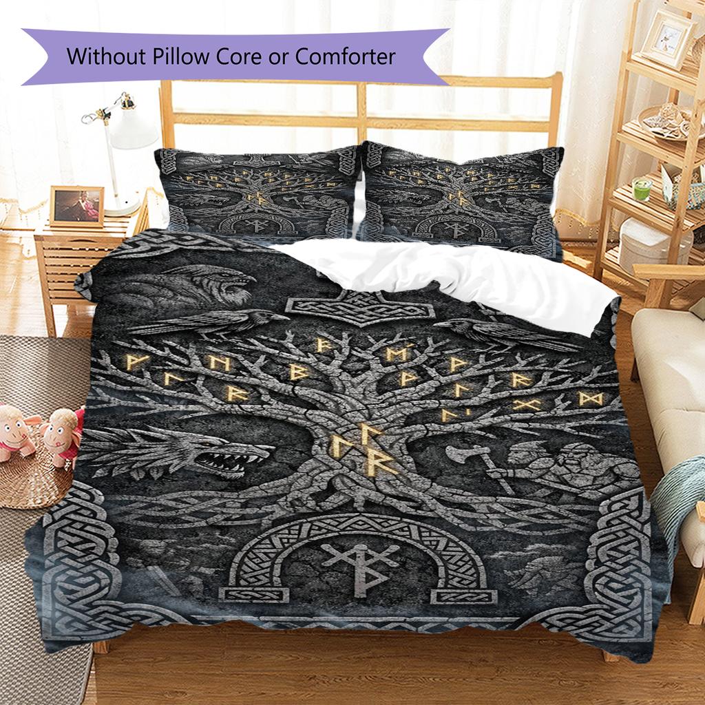 Tree of Life Pattern Bedding Quilt Set Quilt Cover Pillowcase Home Decoration Gift (1 * Duvet Cover + 2 * Pillowcase, Without Core)