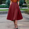 ZANZEA Womens Summer Casual Solid Color A-Line Skirts